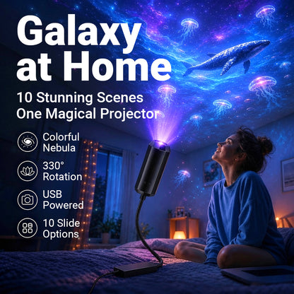 💡BVJ® Plug-and-Play HD Galaxy & Ocean Projector Night Light🥳50,000+ Happy Users