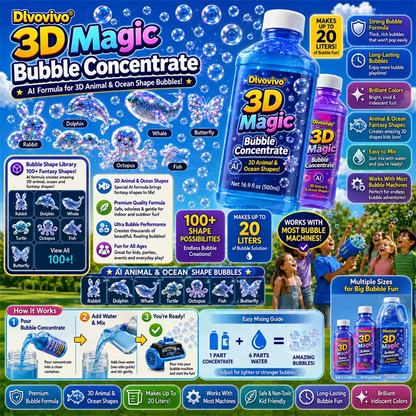 Dlovivo® Super 3D Magic Bubble Concentrate —— Animal & Ocean Fantasy Theme