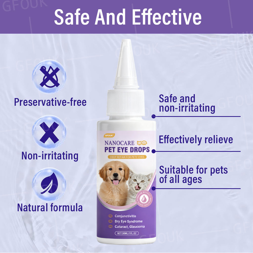 👩‍⚕️GFOUK® NanoCare Pet Eye Drops ☑️ Relieves Conjunctivitis, Dry Eyes, Cataracts, and Keratitis🐶