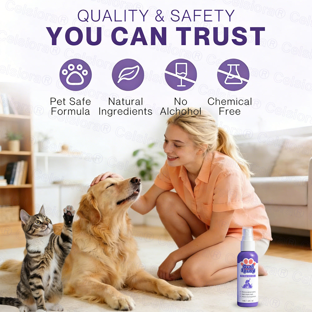 Celsiora® Pet Oral Spray ✅Freshen Breath, Remove Tartar & Promote gum regeneration, stabilize teeth 🦷🦷