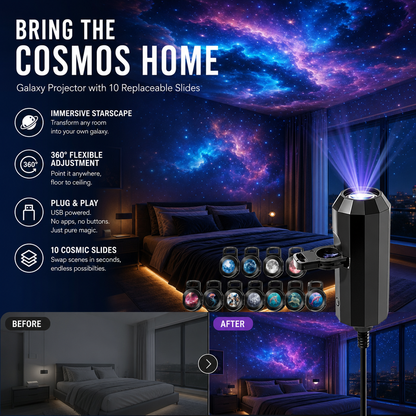 💡BVJ® Plug-and-Play HD Galaxy & Ocean Projector Night Light🥳50,000+ Happy Users