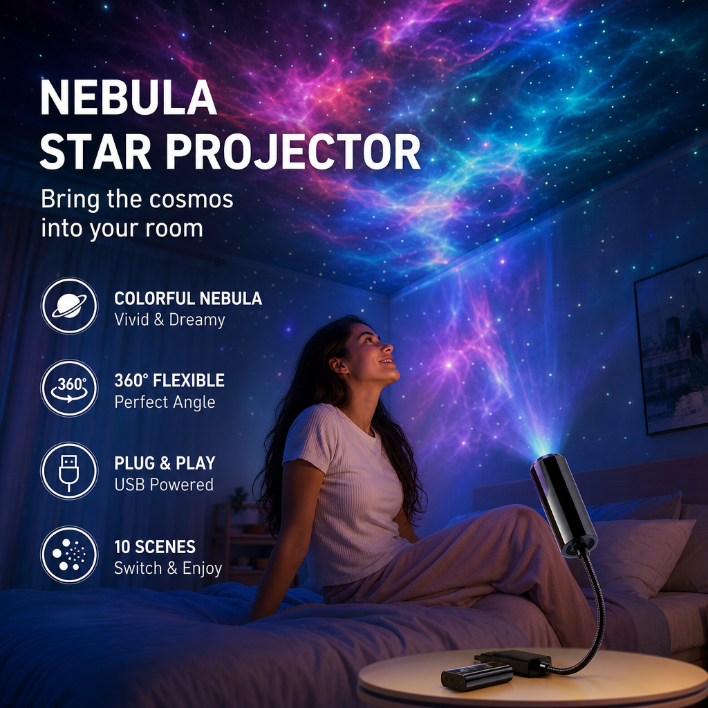 💡BVJ® Plug-and-Play HD Galaxy & Ocean Projector Night Light🥳50,000+ Happy Users