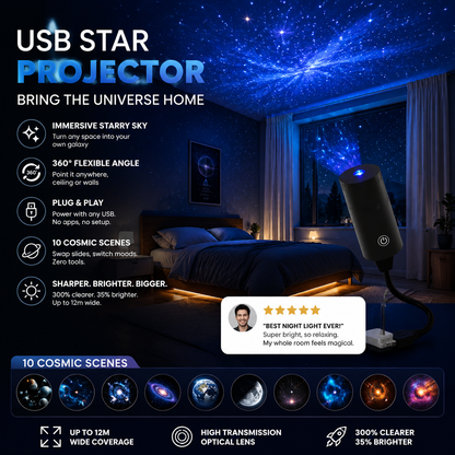 💡BVJ® Plug-and-Play HD Galaxy & Ocean Projector Night Light🥳50,000+ Happy Users